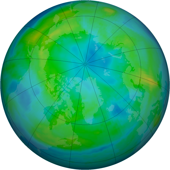 Arctic ozone map for 21 October 1998